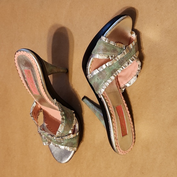 Betsey Johnson Shoes - Betsy Johnson high heel slides. 7 1/2M opalescent